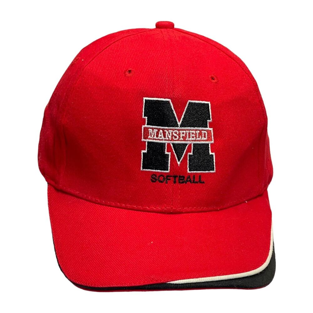 Mansfield Softball Men's One Size Red 100% Cotton Adjustable Fitted Hat/Cap